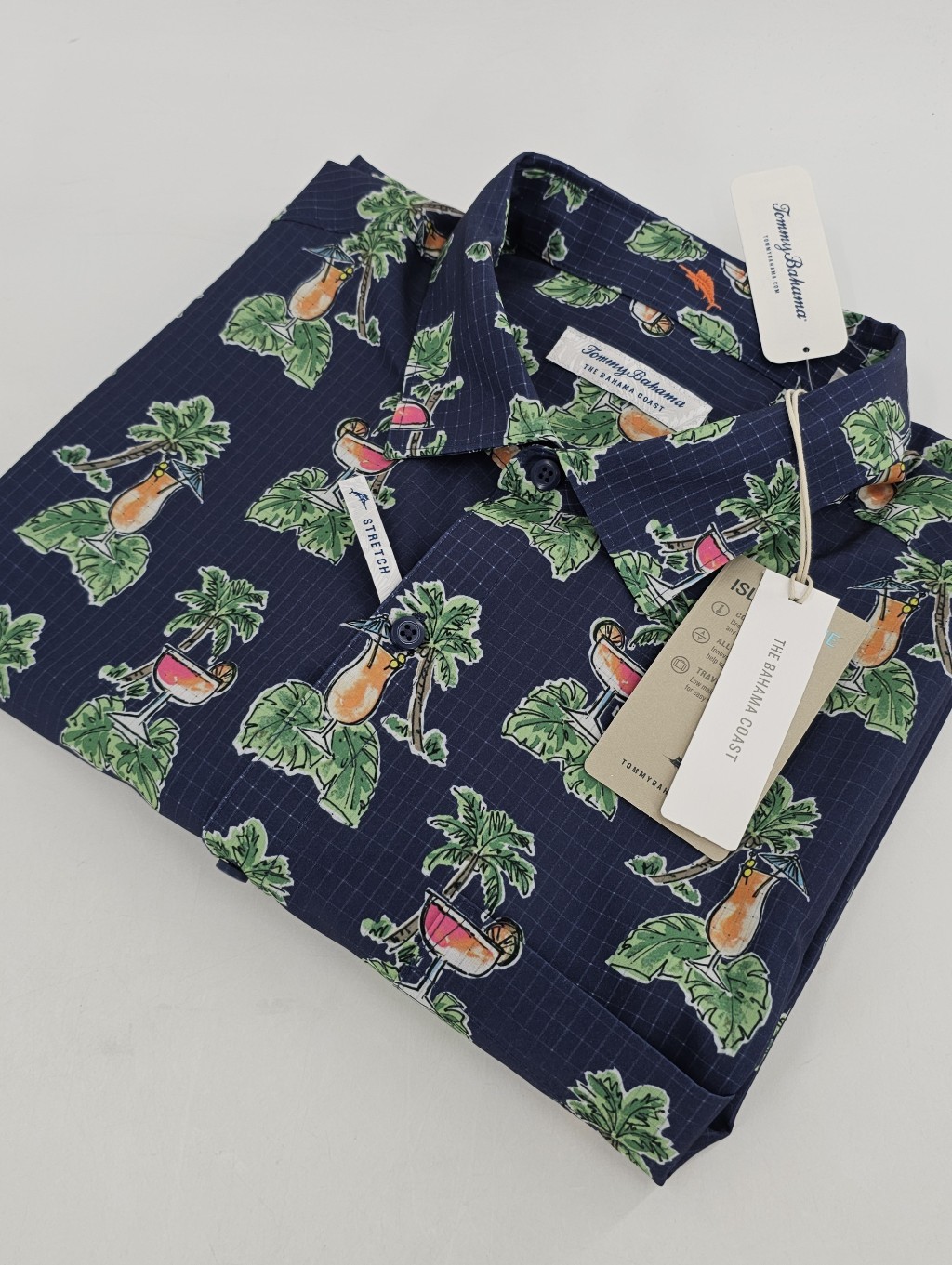 Tommy Bahama Stretch The Bahama Coast Cocktail Nation Islandzone Shirt Men's Top
